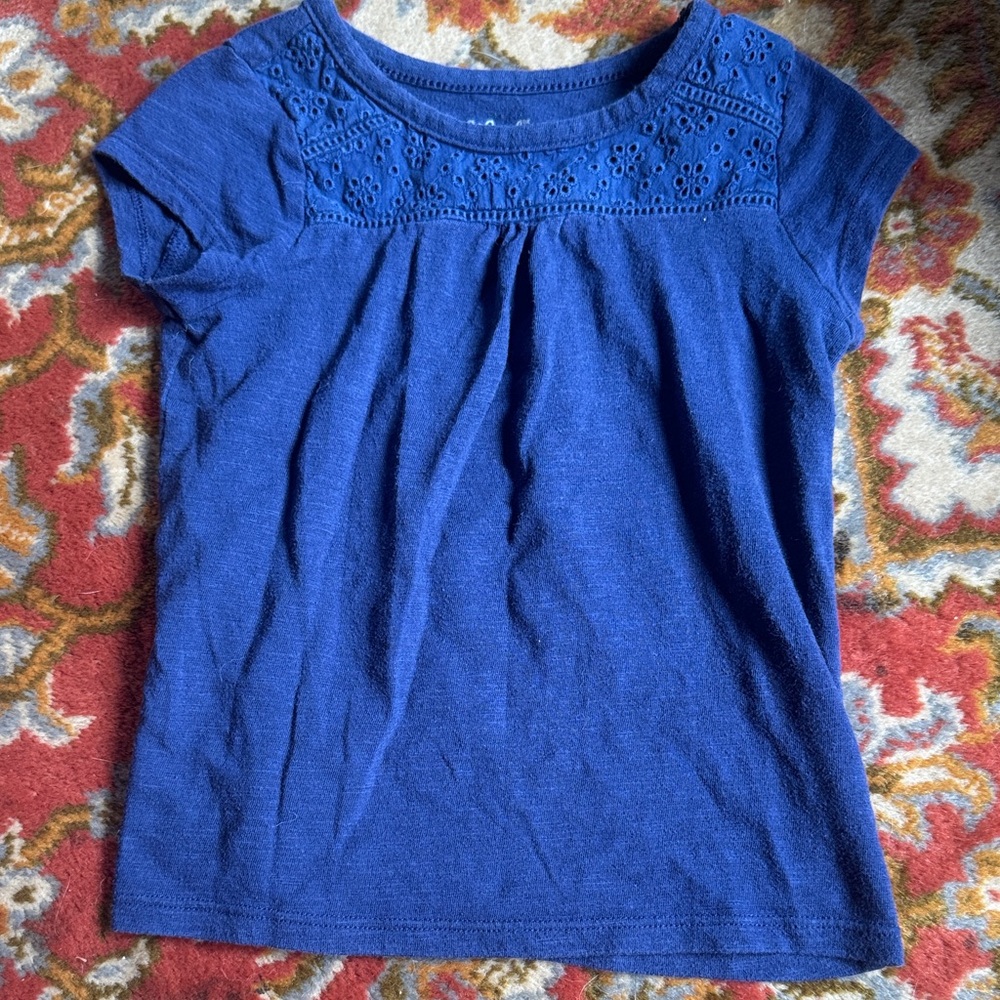 Cat & Jack Royal Blue Kids Tee with Eyelet Detail